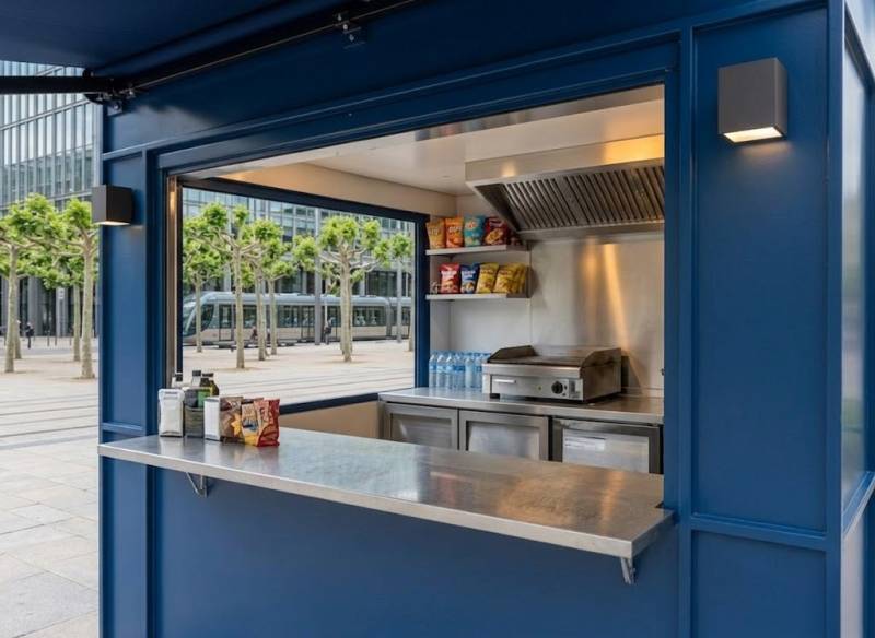 Kiosque food Line M pour restauration rapide, guinguette et kiosque snack extérieur à Caen 14