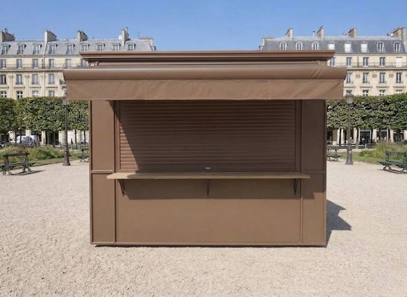Kiosque commercial Line M aluminium pour point de vente extérieur, kiosque food et activité restauration moderne à Nantes 44