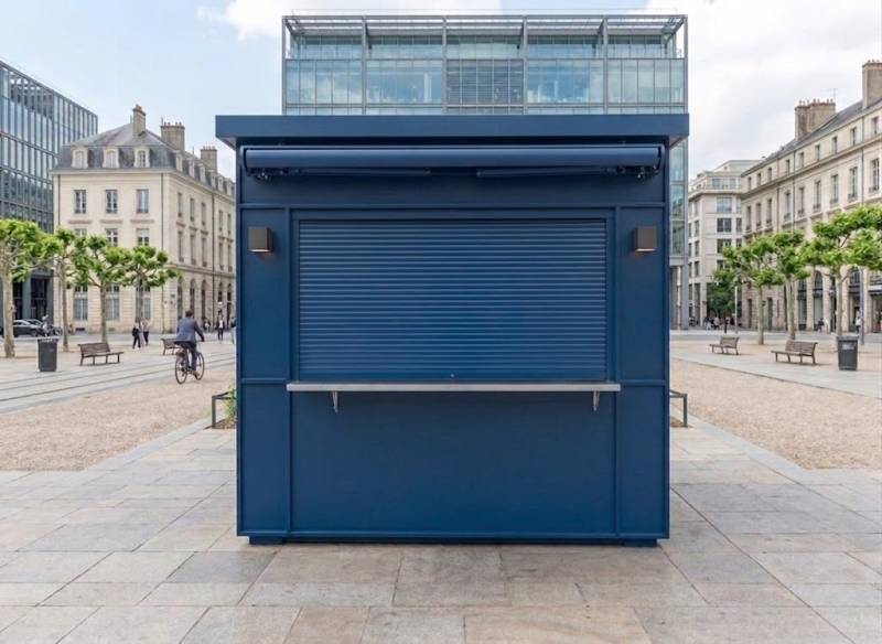 Kiosque aluminium pour point de vente extérieur, espace commercial à Rennes 35