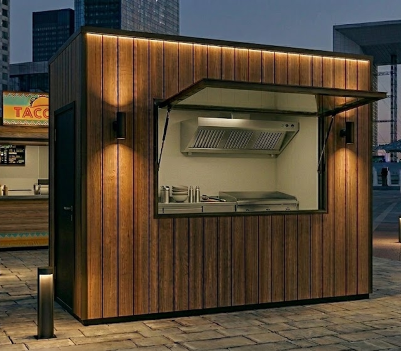 Kiosque pour snack extérieur, food stand ou restauration rapide clé en main à La Rochelle 17